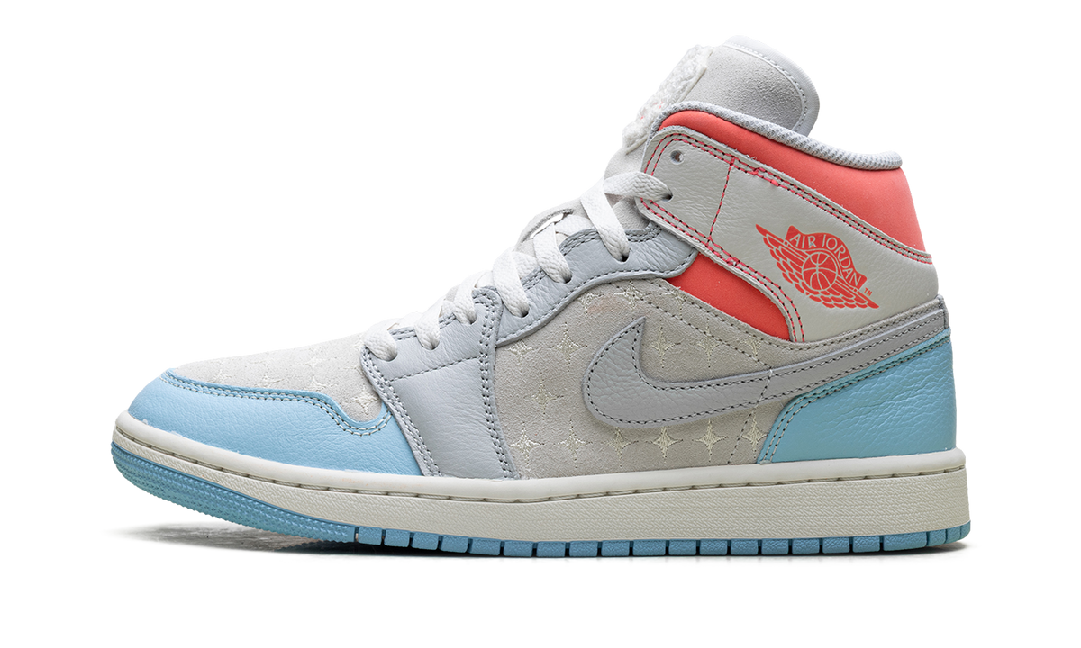 Air Jordan 1 Mid WMNS "White/Light Blue/Pink" IM7420 133