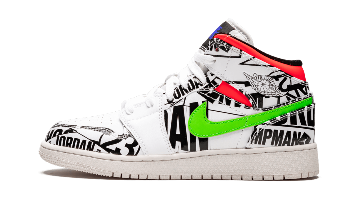 Air Jordan 1 Mid GS "All Over Logos" 554725 143