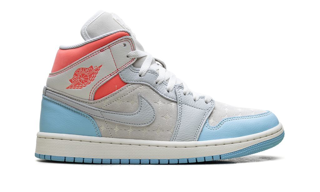 Air Jordan 1 Mid WMNS "White/Light Blue/Pink" IM7420 133