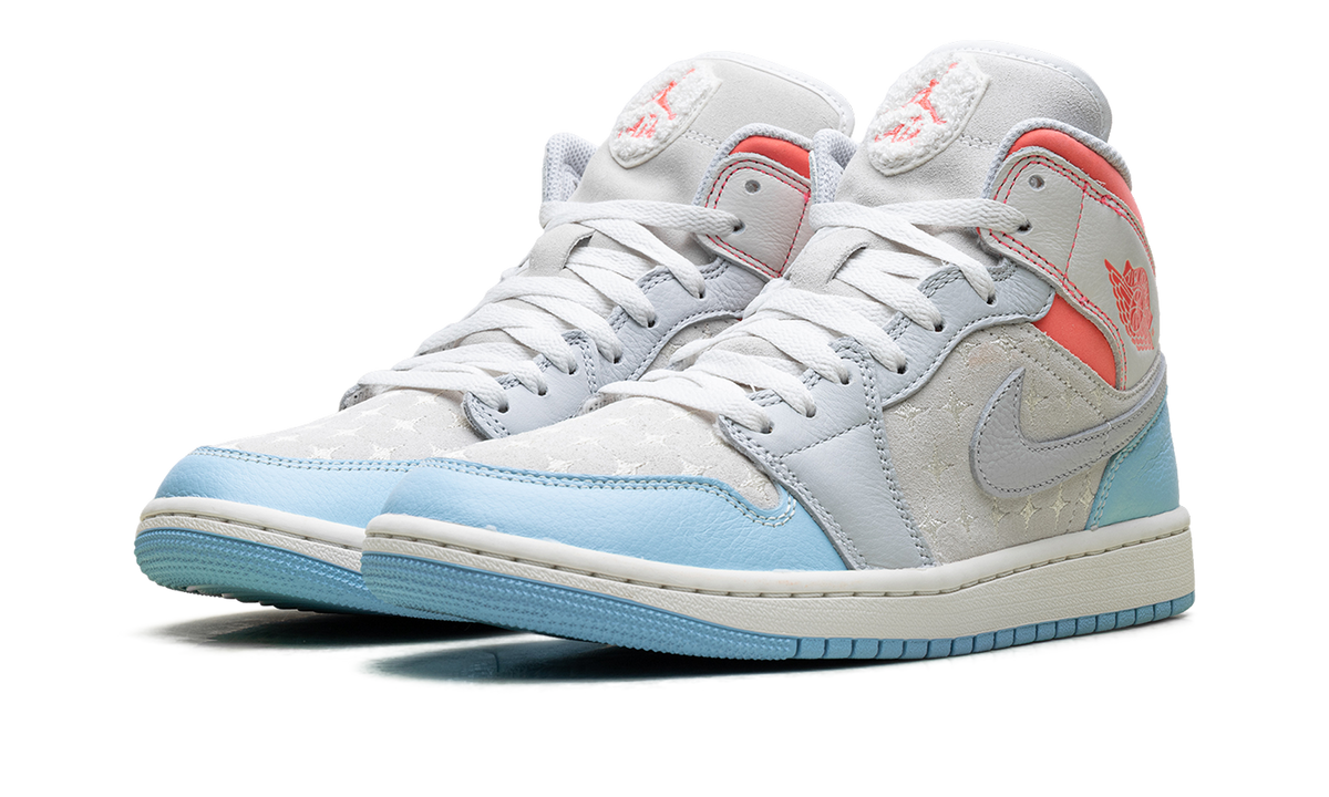Air Jordan 1 Mid WMNS "White/Light Blue/Pink" IM7420 133